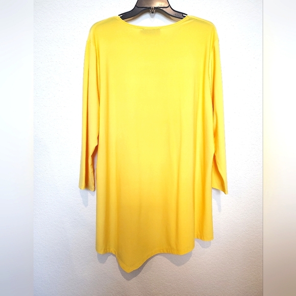 Creation 1X Yellow Long Sleeve Top - Picture 2 of 4